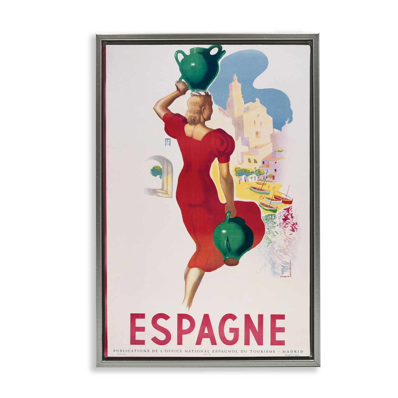 Stupell Industries Vintage Spain Travel Advertisement Floating Frame Design by Marcus Jules